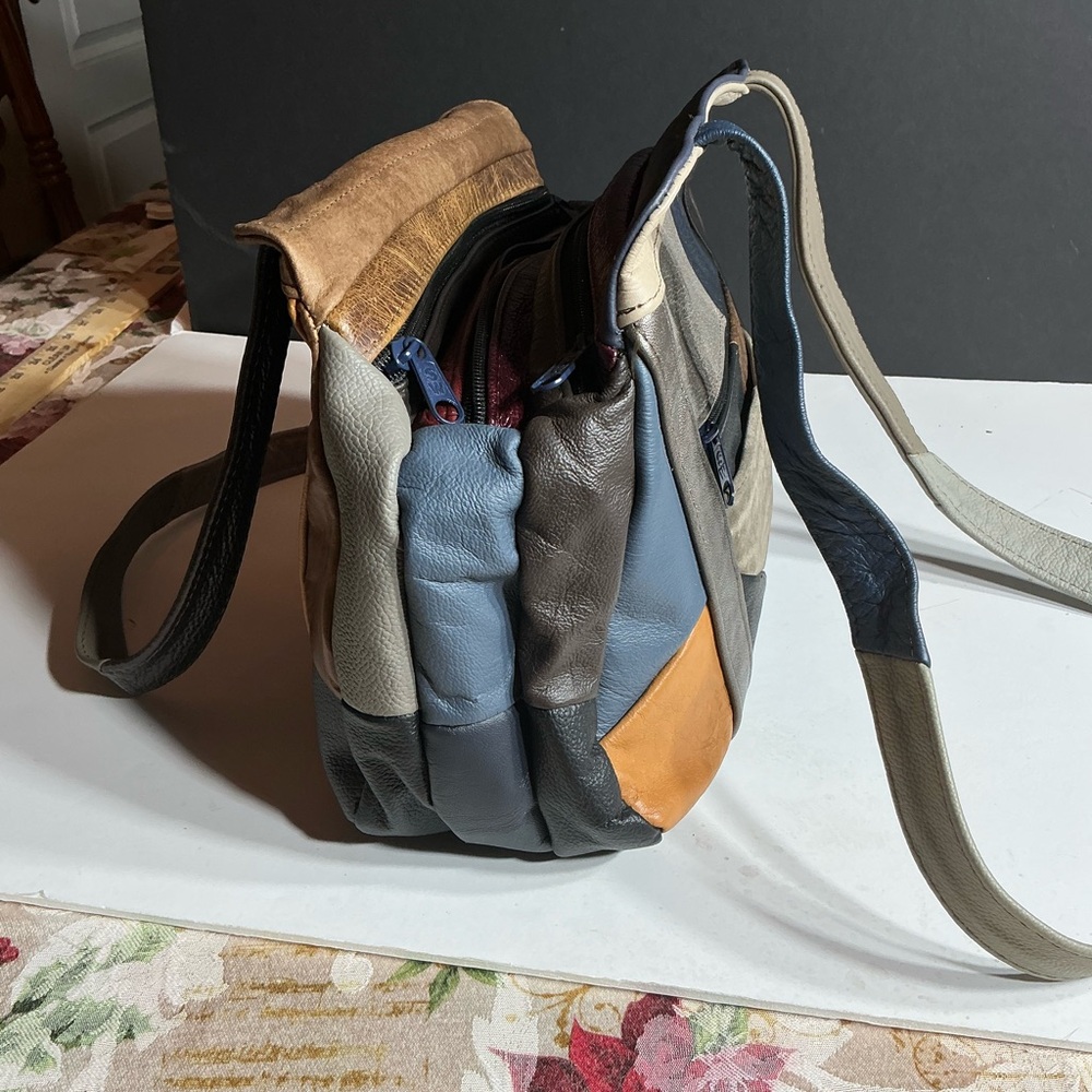 Multicolor Leather Patchwork Men's Bag - image 6